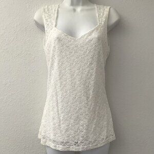 DEB LACE FLORAL DRESS TOP SLEEVELESS Y2K